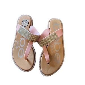 Bebe Girls Rhinestone Embellished‎ Thong Sandals - Dressy Summer Shoes